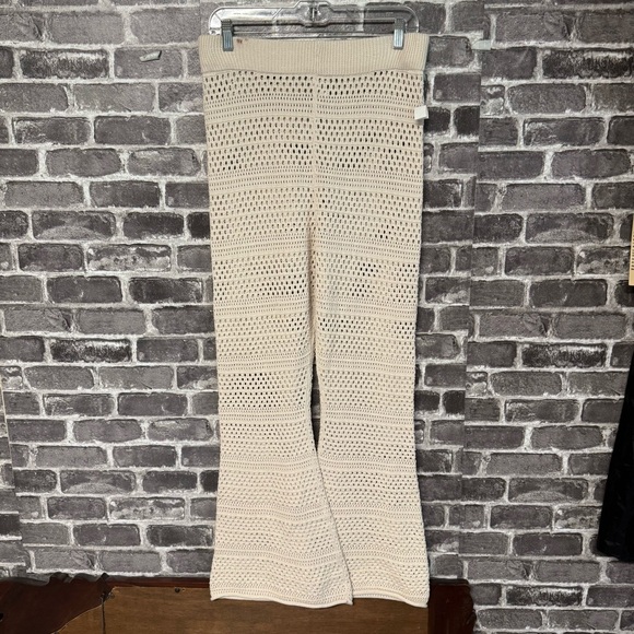 NWT Sincerely Jules crochet flare pants cream swim suit cover up - Picture 1 of 10